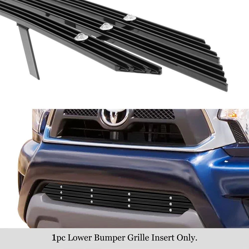 Bumper Grille Insert for Toyota Tacoma (2012-2015) Black Wide Rivet