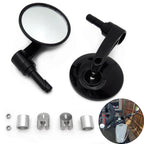 Round Bar End Mirror for Harley (7/8", 1", 22mm, 25mm) Diamond Cut
