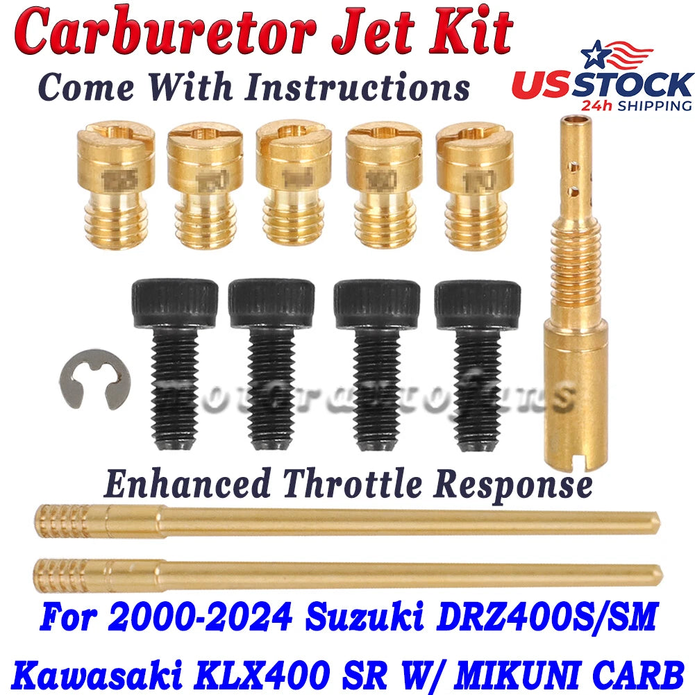 Jet Kit for Suzuki DRZ400S DRZ400SM (2000–2024) Fits Kawasaki KLX400SR Mikuni