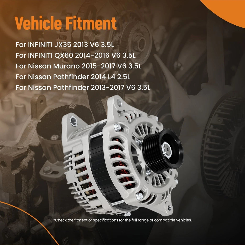 150A Alternator for Nissan Pathfinder Murano (2013–2017) 23100-3JA1A 12V 7 Groove
