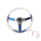 14" Racing Steering Wheel with Horn and Blue Quick Release