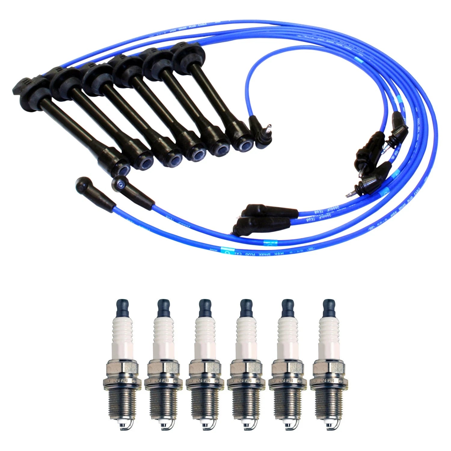 NGK 5mm Wire Set & Denso Nickel Spark Plug Kit for Land Cruiser LX450 (1996–1997)