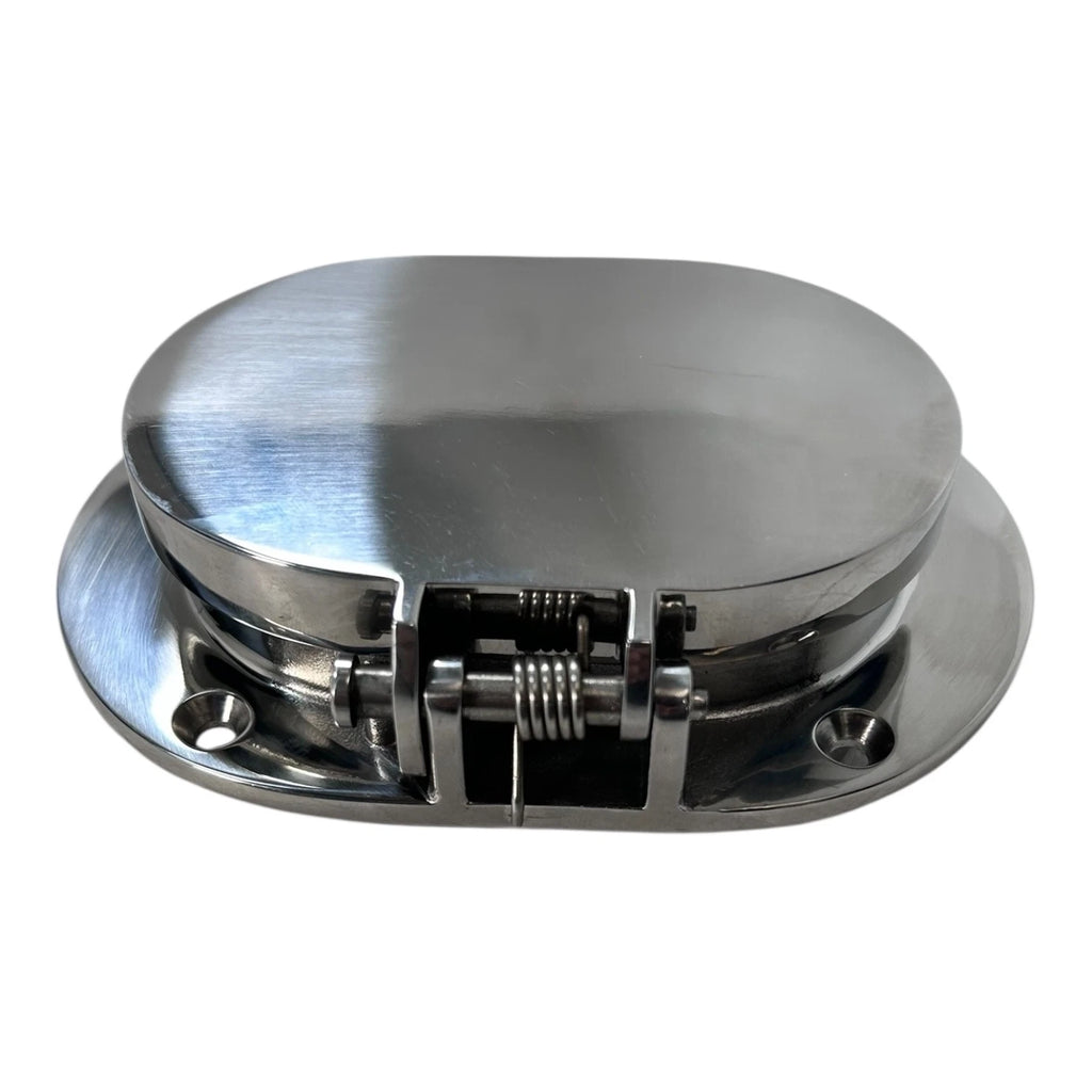 Spring Hinged Oval Chain/Rope Deck Pipe for WhiteCap 6008H (Cut Out 4 1/8 x 2 3/4)