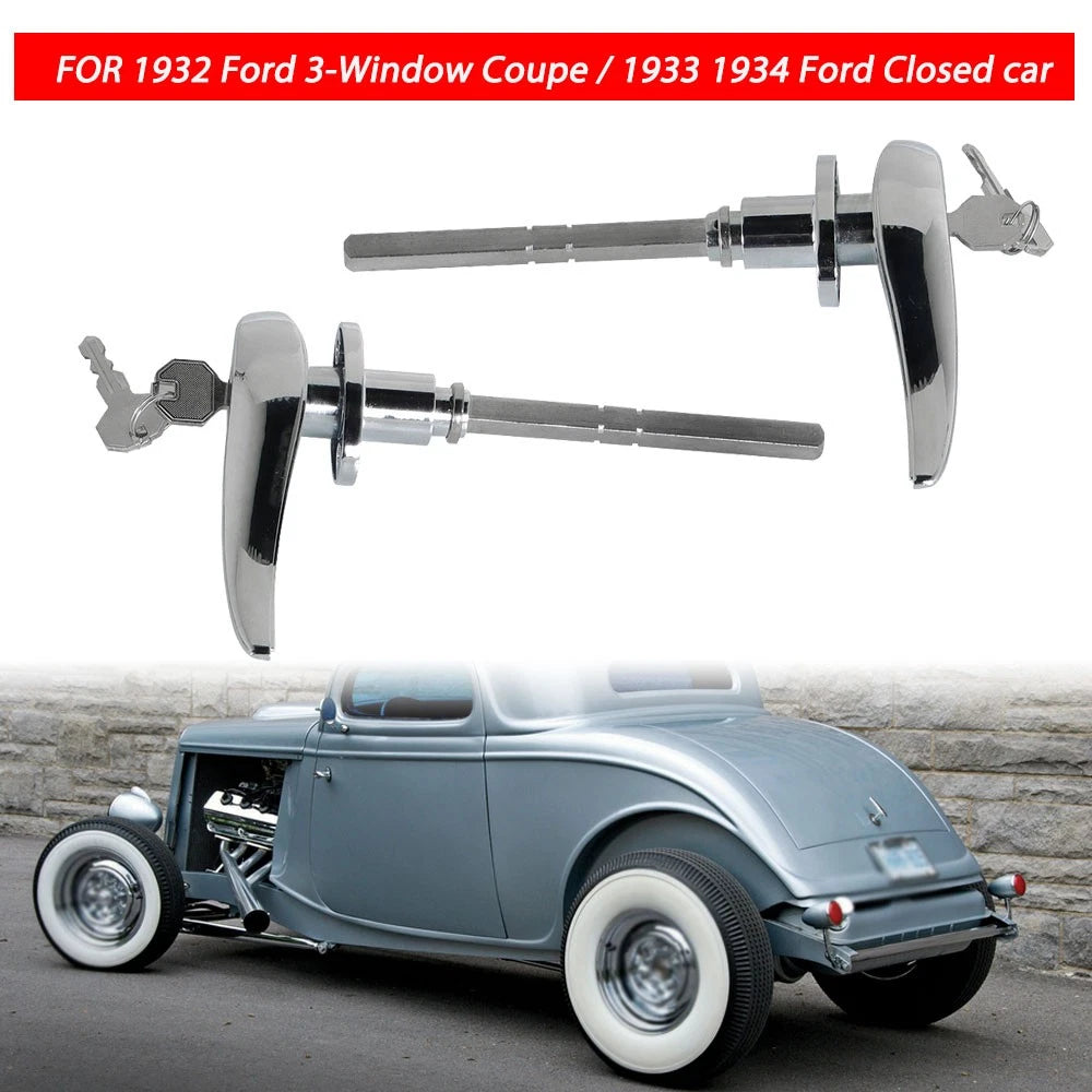 Pair Outside Locking Door Handles for 1932-1934 Ford 3 Window