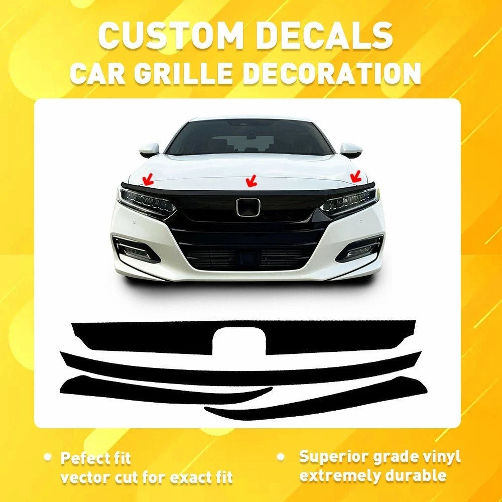 Front Grille Blackout Vinyl Trim for Honda Accord (2018–2020)