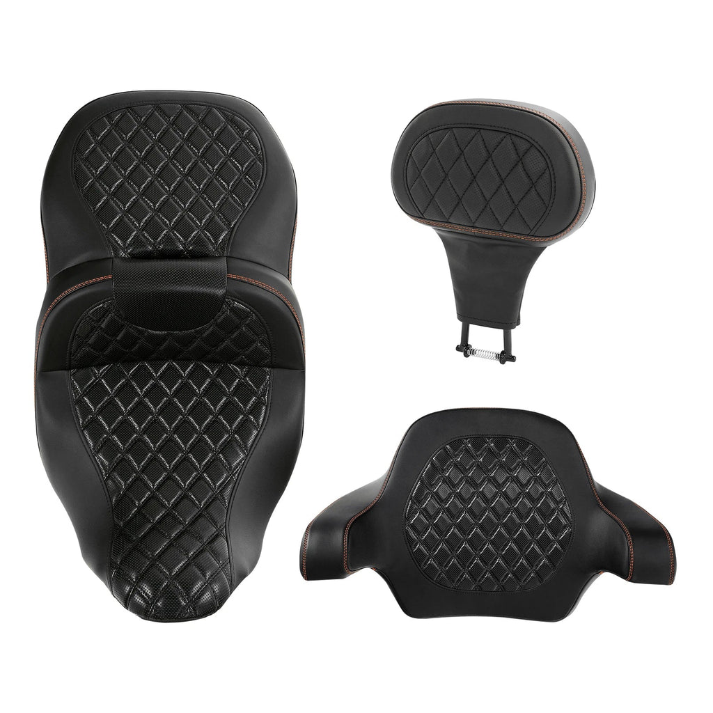 Driver Passenger Seat Backrests Pads for Harley Touring Road Glide (2014-2023)