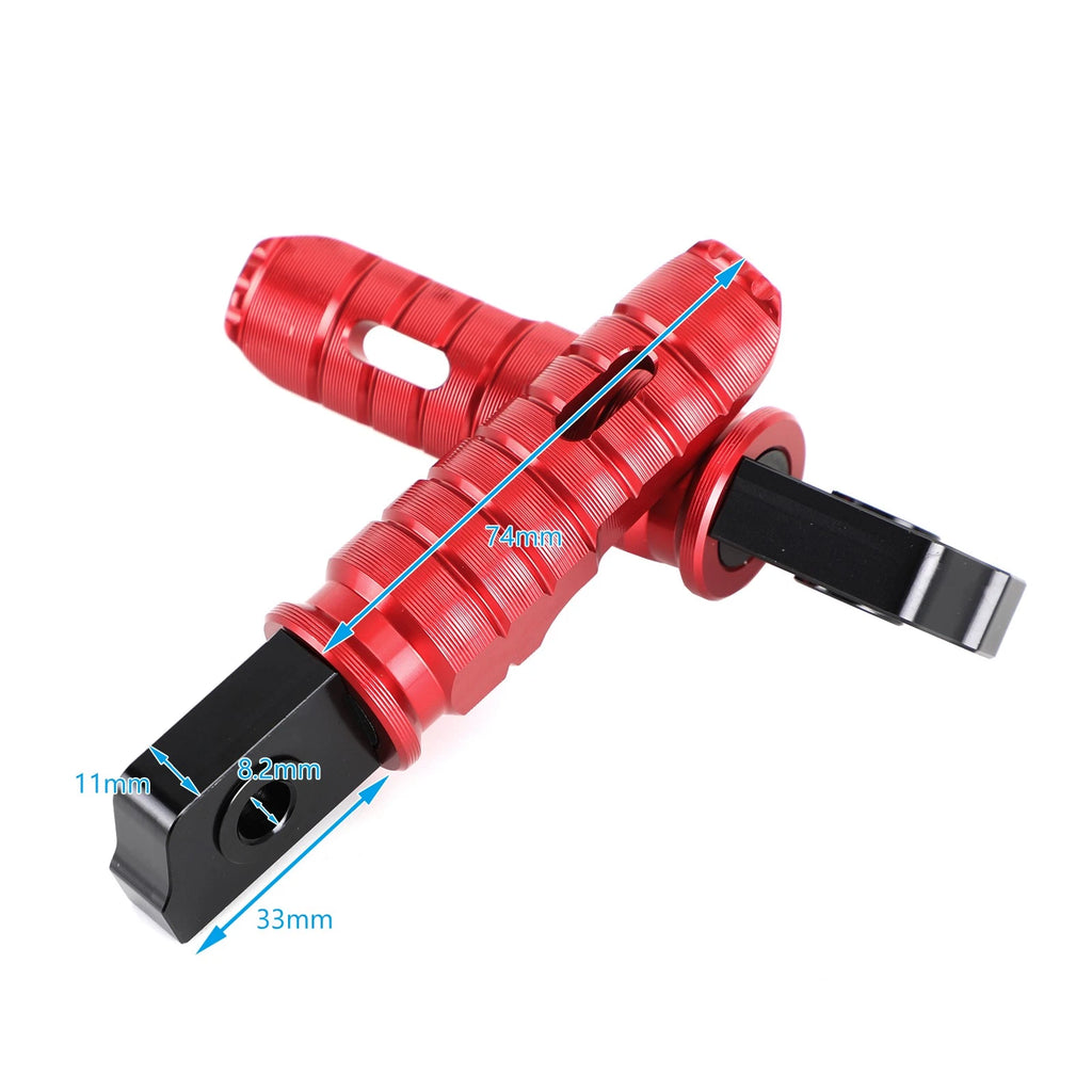 Front Footrests Foot Pegs for Aprilia GPR 125 150 250 APR150 RS125 TUONO125 (2000–2023) Red