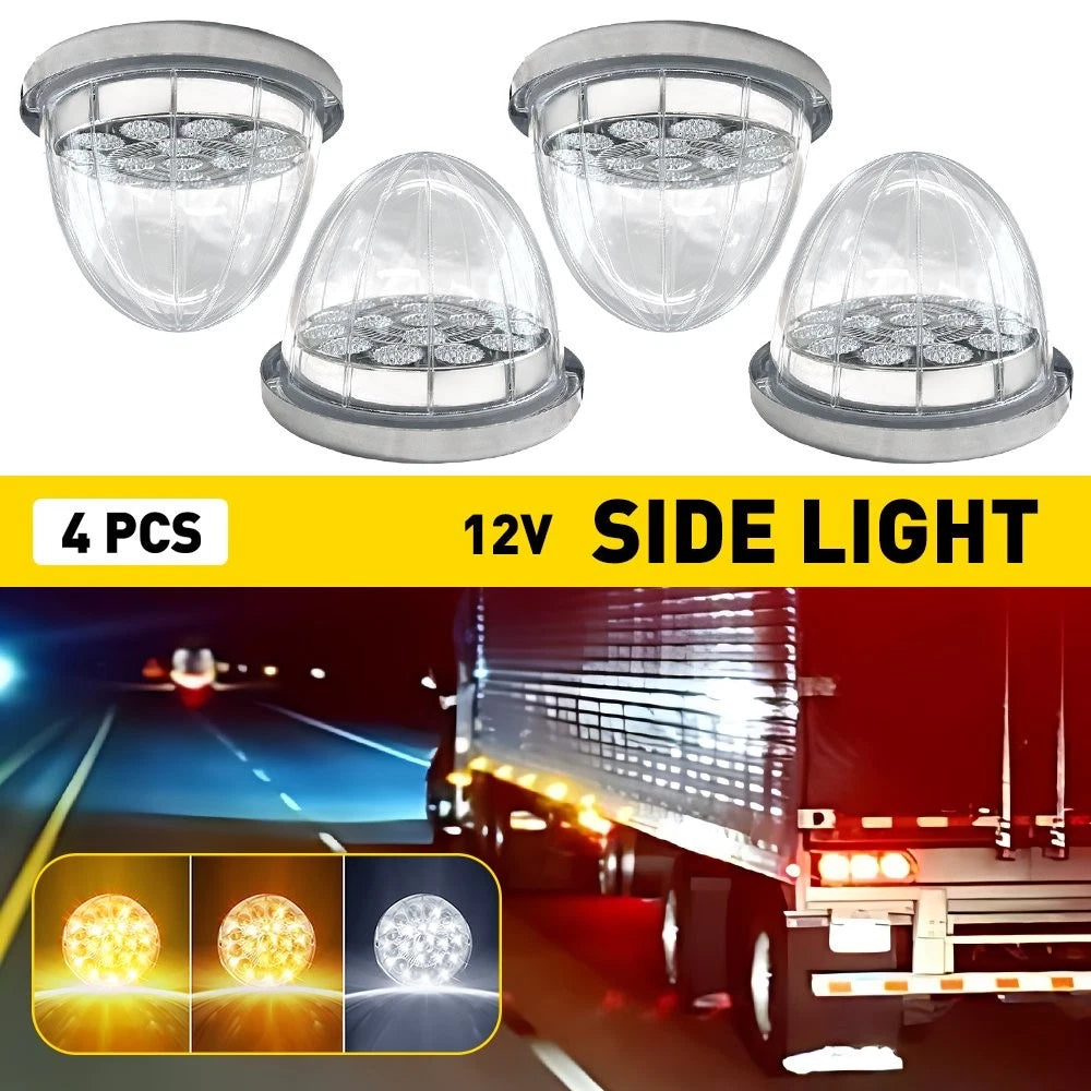 4X 17LED Amber White Watermelon Lights for Semi Trailer Truck (EV)