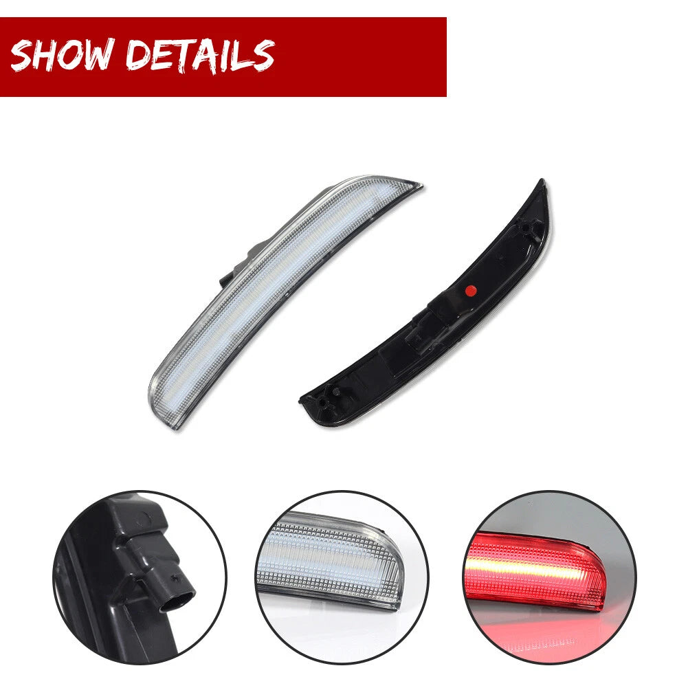 Clear Lens Red LED Rear Side Marker Lights for Chrysler 300 (2015–2023)