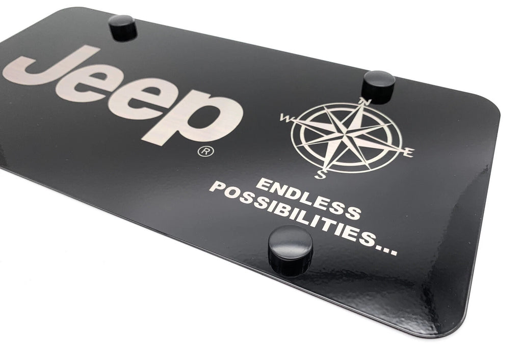 License Plate Frame Black Stainless Replacement for Jeep (2007–2017)