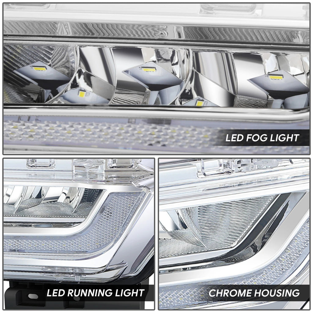 LED Fog Lights for Ford F150 (2021–2023) - Chrome Housing, Clear Lens