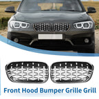 1 Pair Front Upper Bumper Grille for BMW 1 Series F20 (2015–2018) Diamond Star