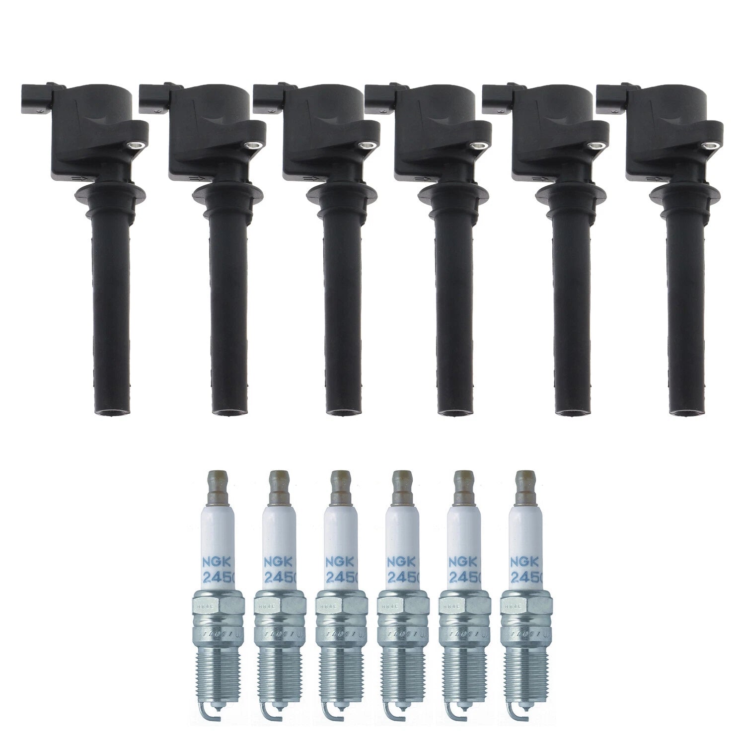 Set of 6 Ignition Coils & NGK Laser Platinum Spark Plugs for Mazda 6 (2003–2008)
