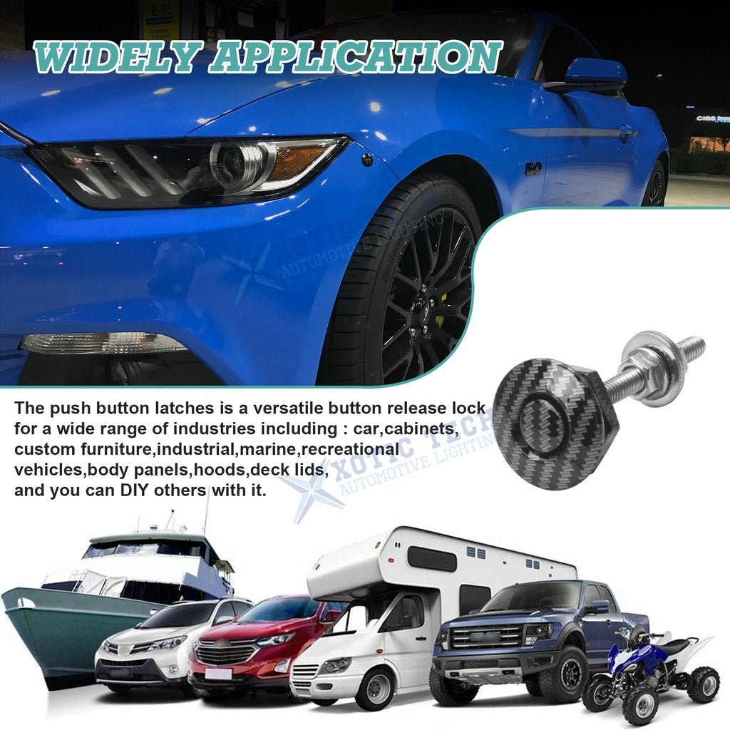 Carbon Fiber Pattern Push Button Bumper Quick Release Fasteners for Honda (2018-2021)