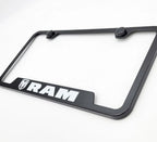 License Plate Frame Black Plastic Notched for Dodge Ram (2010–2024)
