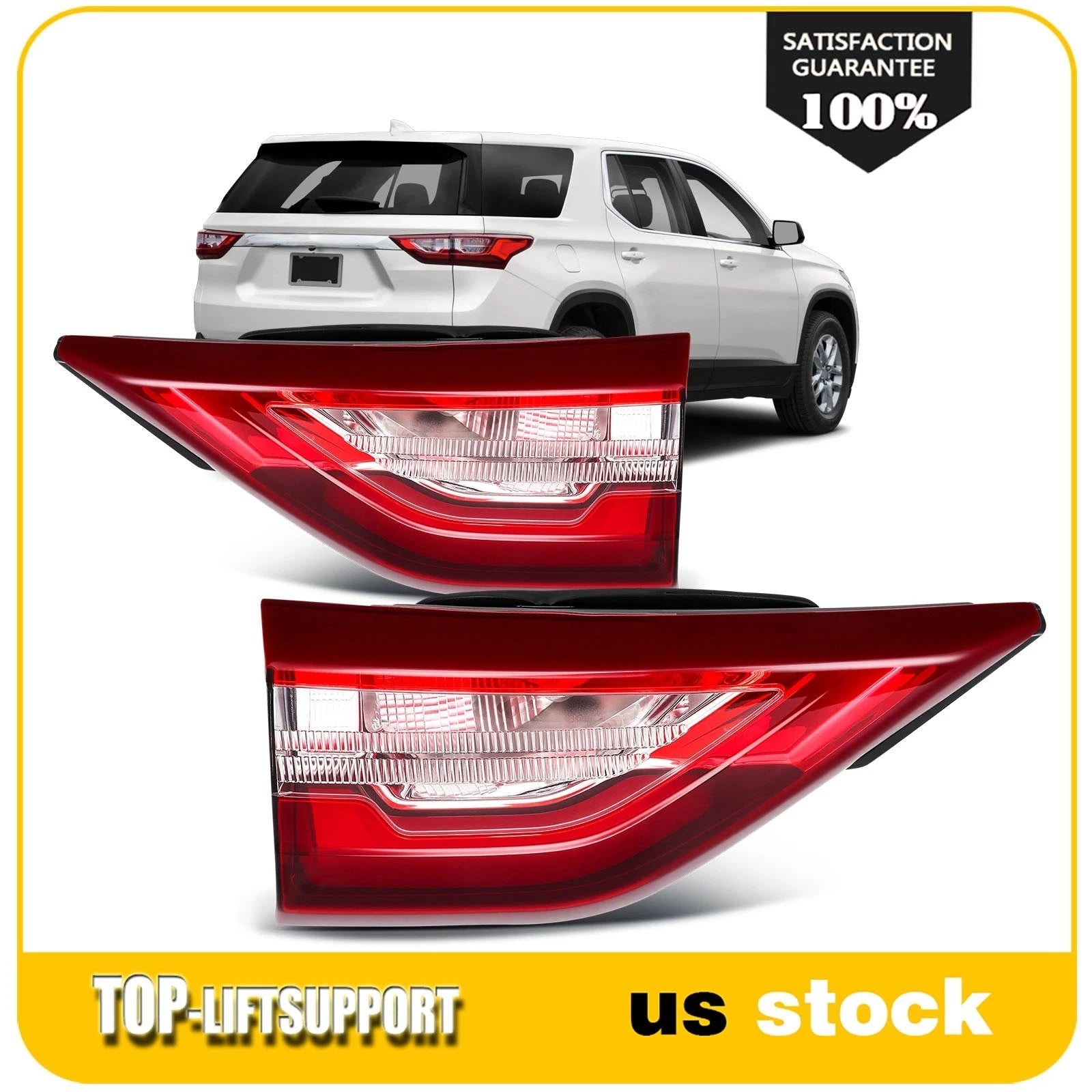 2Pcs Red Tail Lights Assembly for Chevrolet Traverse (2018–2021)