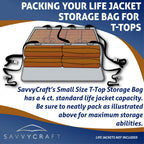 T-Top Storage Bag for Bimini Top (Holds 4 Type II PFD Life Jackets)
