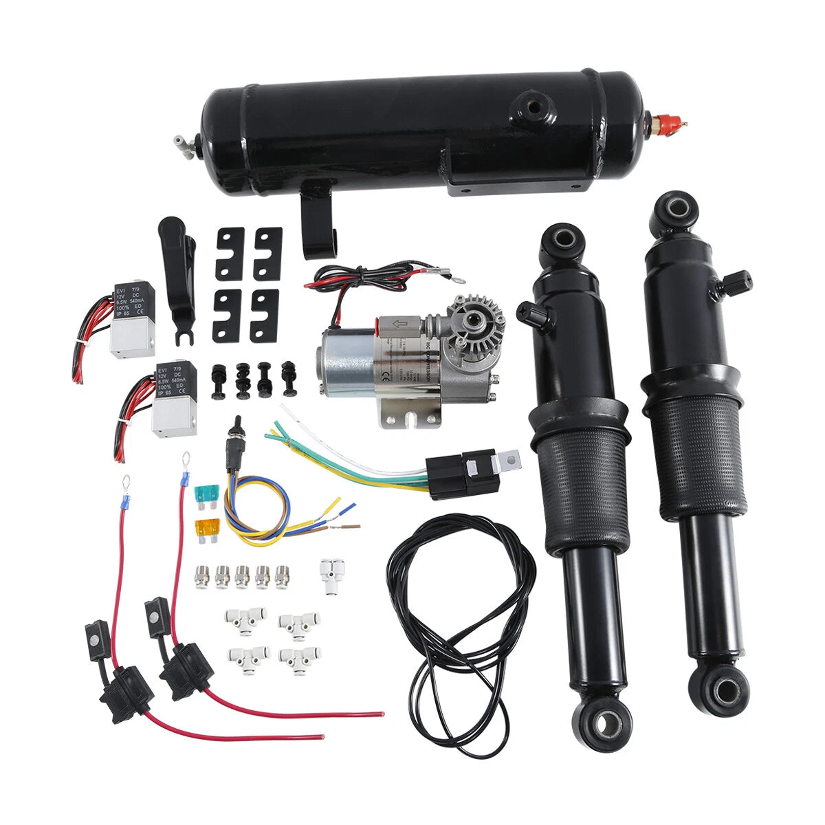 Electric Center Stand & Air Ride Suspension Air Tank for Harley Touring (2009–2016)