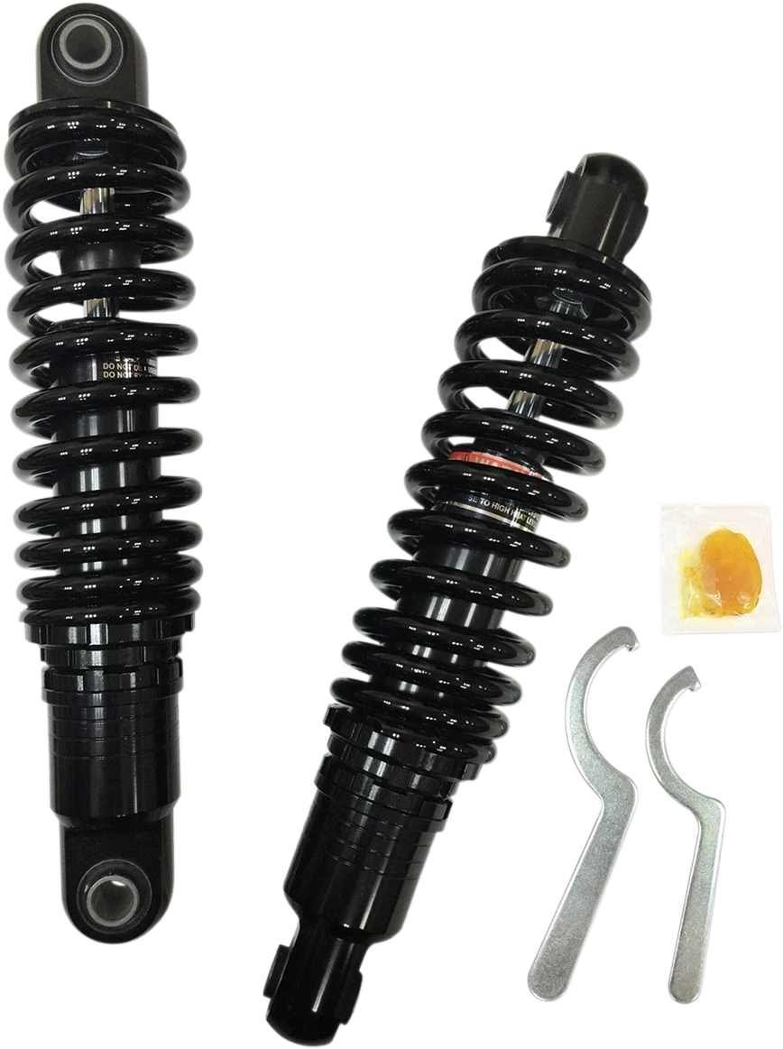 Premium Ride-Height Adjustable Shocks for Drag Specialties (Black)