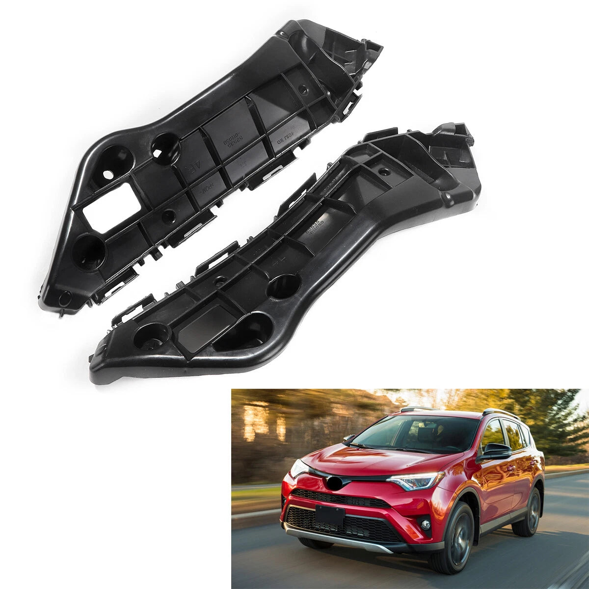 Pair of Front Bumper Brackets Retainers for Toyota RAV4 (2016–2018)