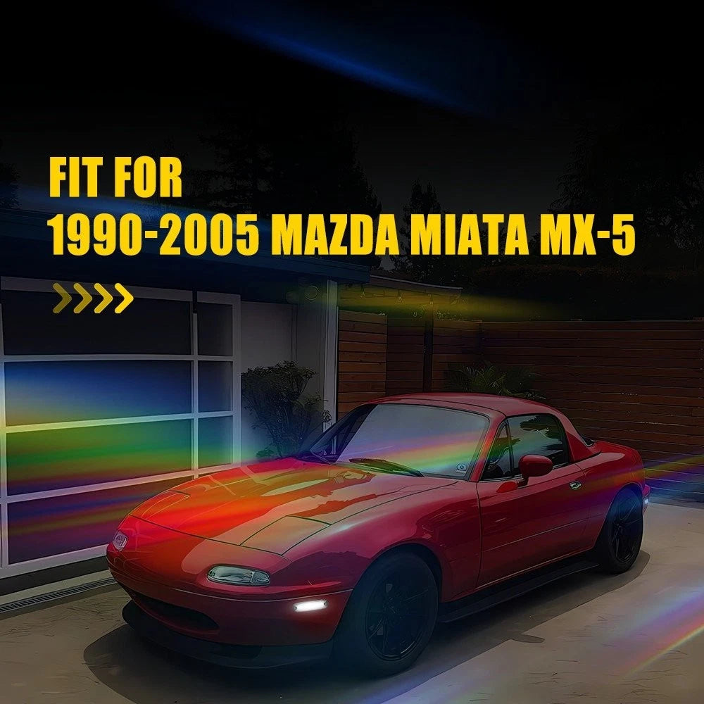 4X LED Side Marker Light Smoke White for Mazda MX-5 Miata (1990–2005)