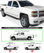 6" Polished Side Step Bars for Chevy Silverado GMC Sierra (2007-2018)