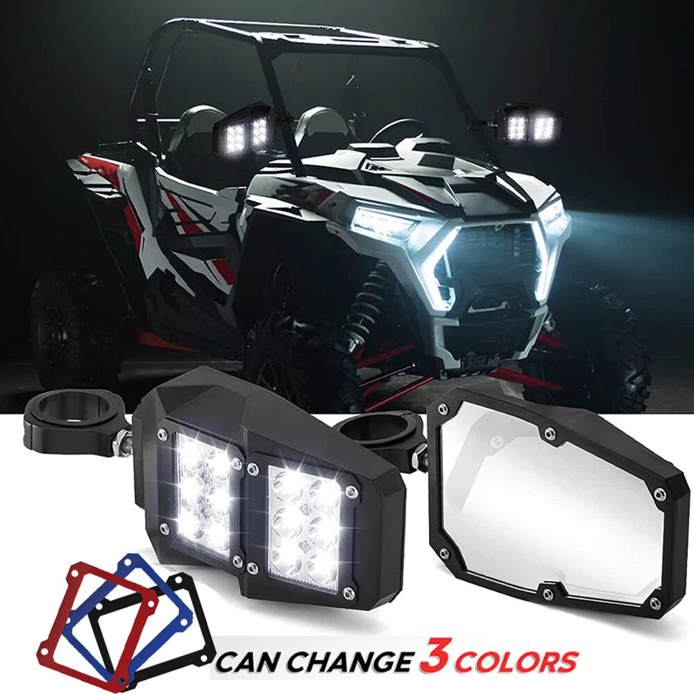 UTV Rear-View Side Mirrors with LED Lights for Polaris Ranger RZR PRO R XP Turbo (2019–2023)