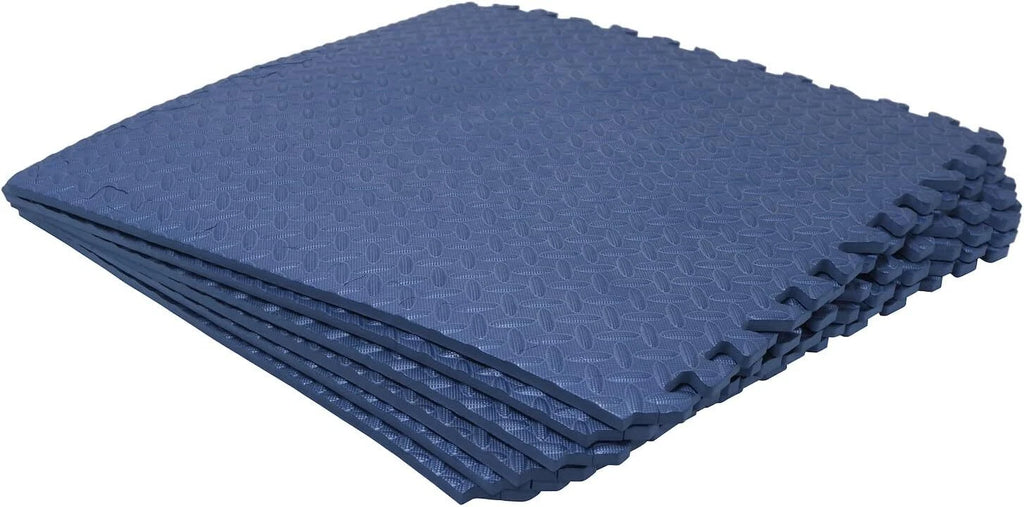 Set of 12 Blue EVA Foam Interlocking Exercise Mats for Gym Fitness Yoga
