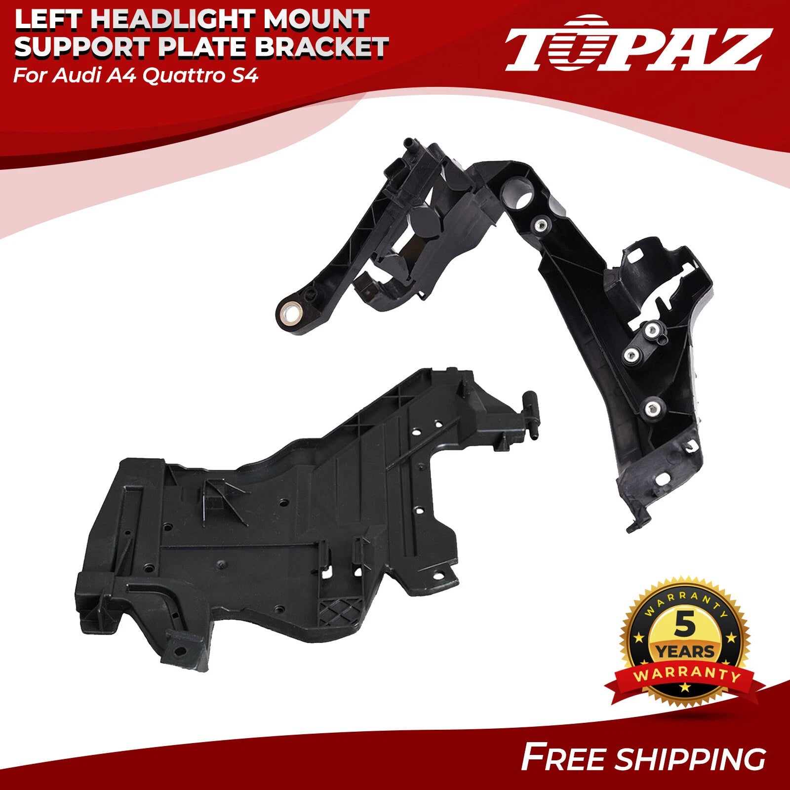 2X Front Left Headlight Mount Support Plate for Audi A4 Quattro S4 (1996–2001)
