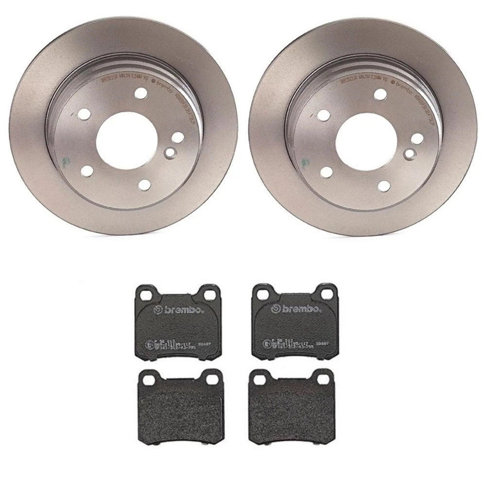 Brembo Rear Brake Kit Low-Met Pads Disc Rotors for Mercedes W201 190E (1986–1987)