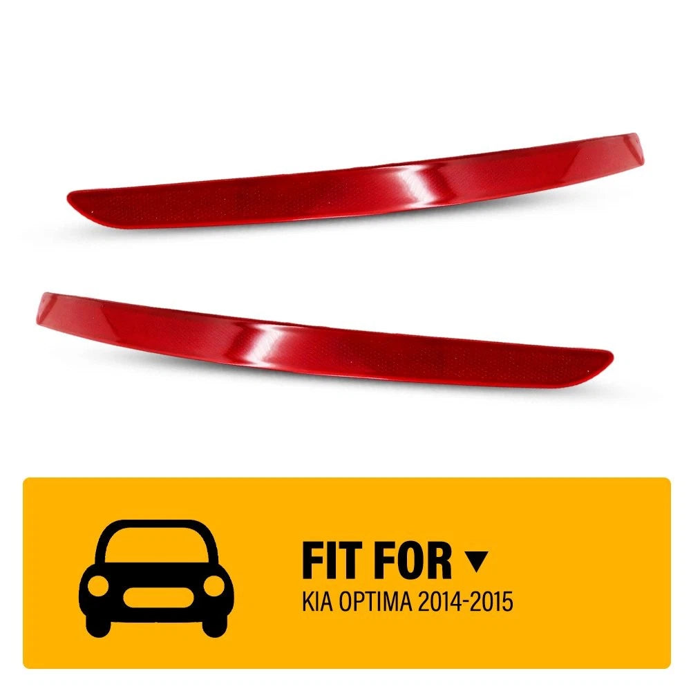 2X Rear Bumper Reflector Light for Kia Optima (2014–2015) EXV Red Lens