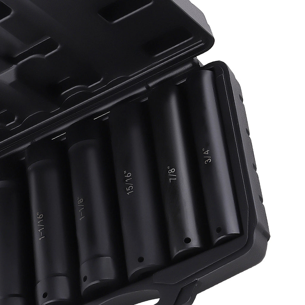 Set of 6 Extended Length Impact Sockets for Automotive Use