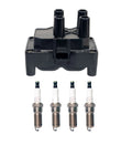Denso Ignition Coil & 4 Iridium Power Spark Plugs for Ford Fiesta (2011–2019)