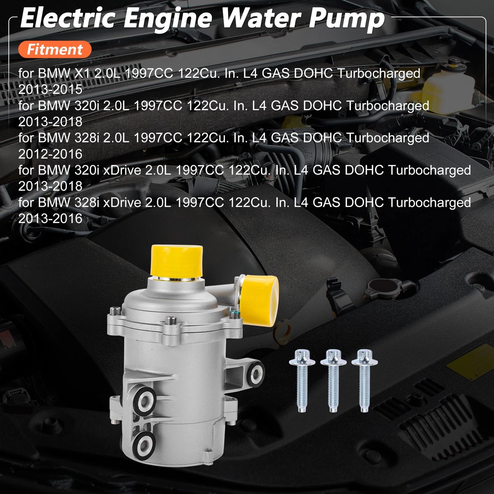 Electric Engine Water Pump for BMW X1 2.0L (2016–2022) No. 11517597715