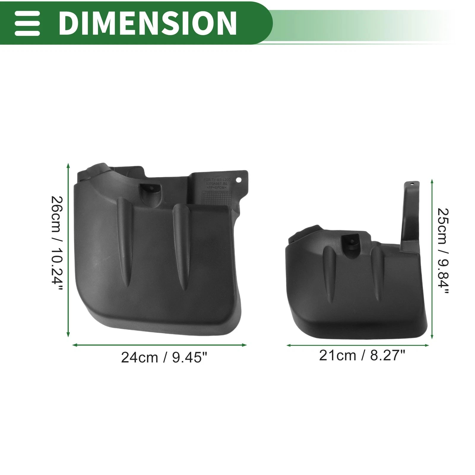 Set of 2 Mud Flaps Splash Guards for Mitsubishi Triton MQ GLX L200 (2007–2014)