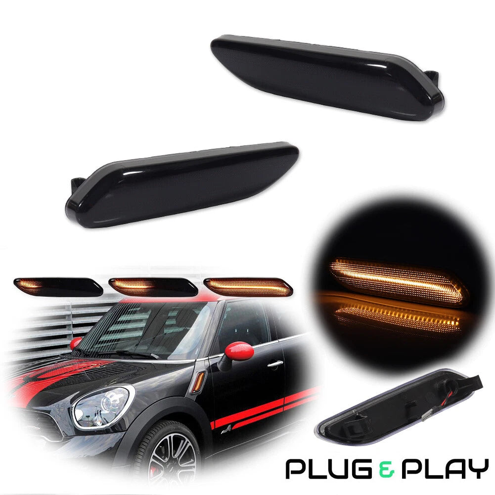LED Smoked Amber Front Side Marker Lights for Mini Cooper R60 R61