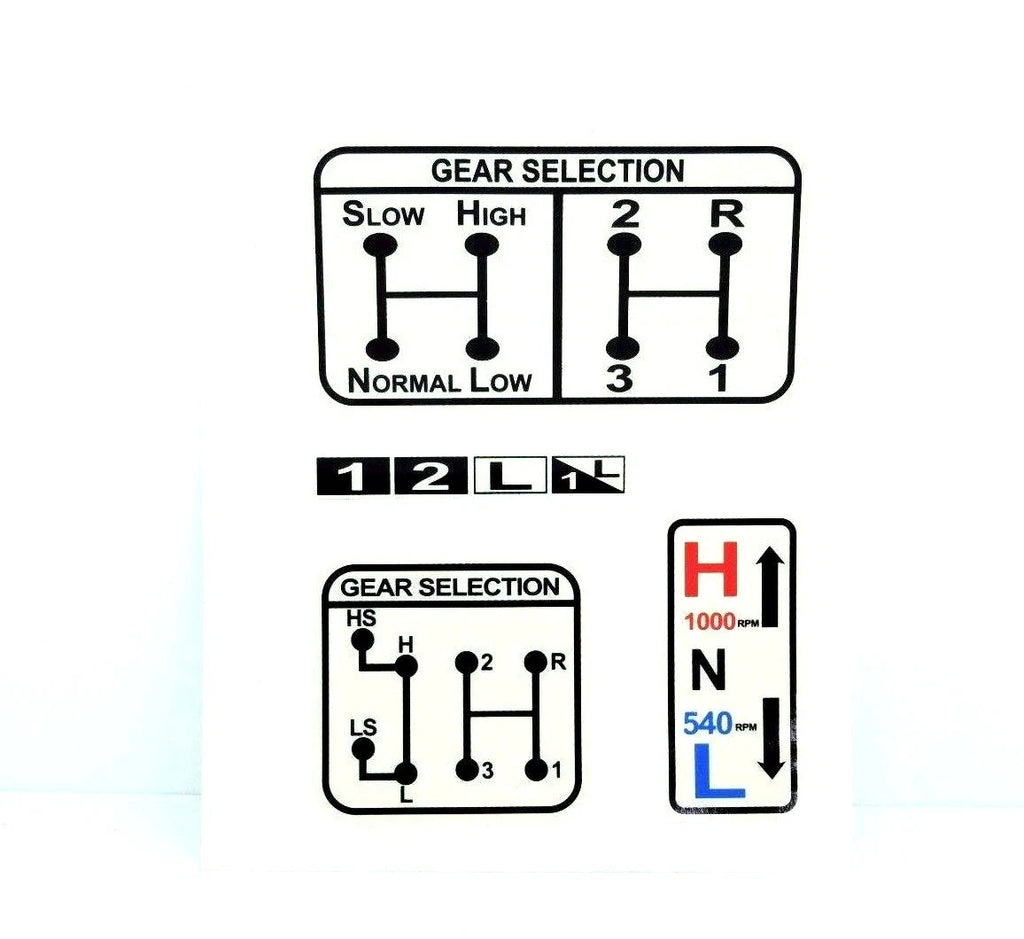 Gear & PTO Selection Decal for David Brown 1200 1210 1212 (1960–1980)