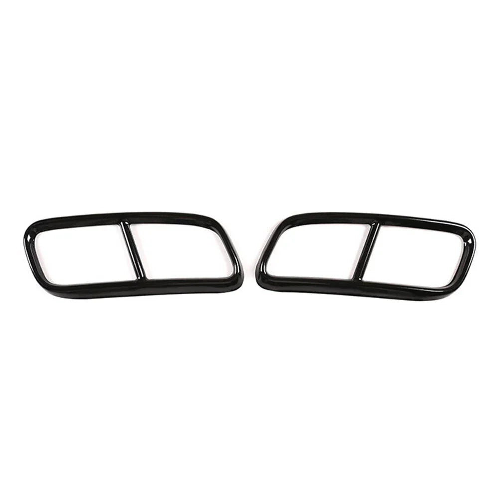 Black Rear Exhaust Muffler Tail Pipe Covers for Audi Q7 (2016-2019)