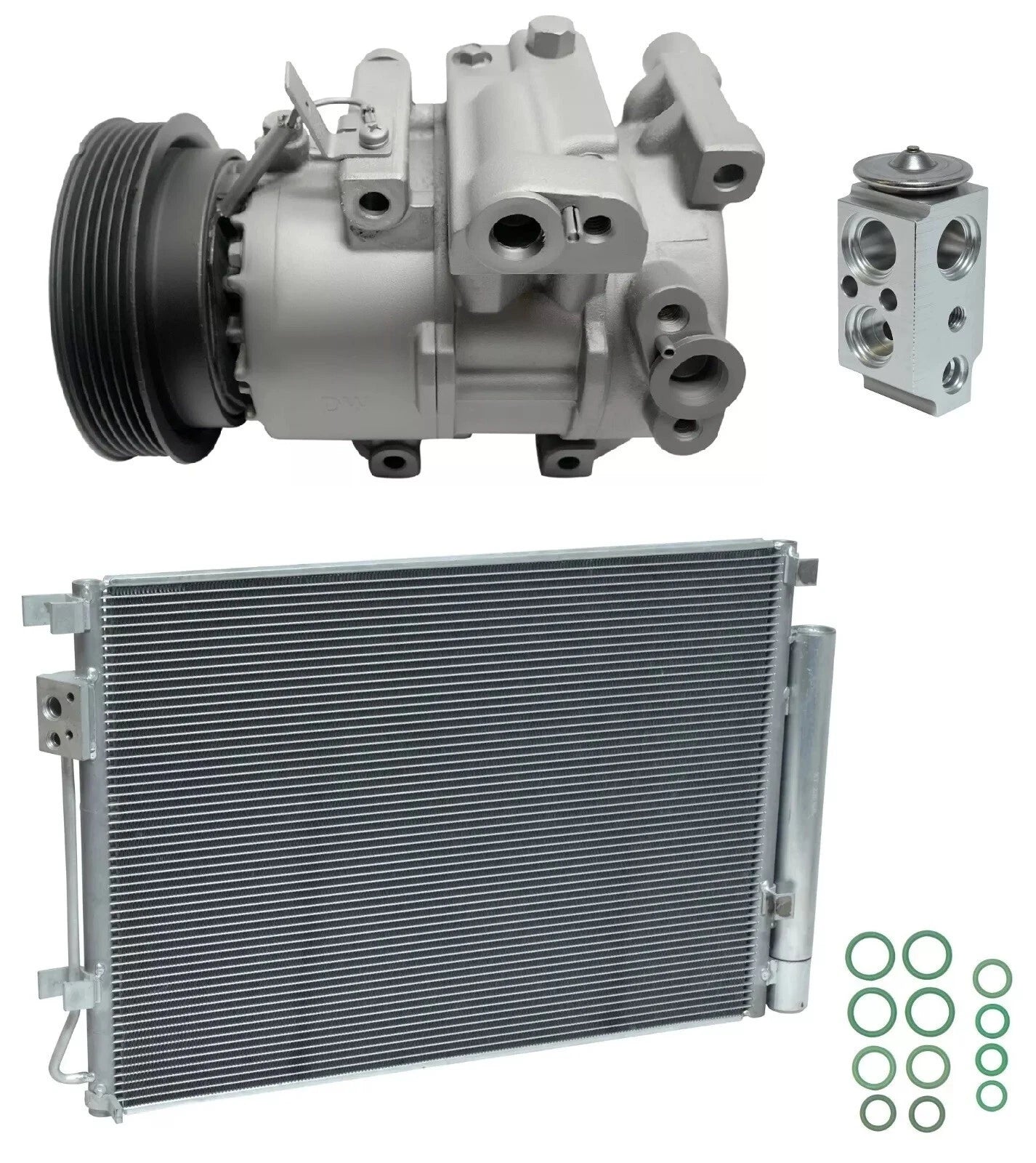 AC Compressor Kit with Condenser for Hyundai Veloster 1.6L (2014–2017)