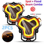2X LED Pod Work Light Spot + Flood Combo for Truck Off Road