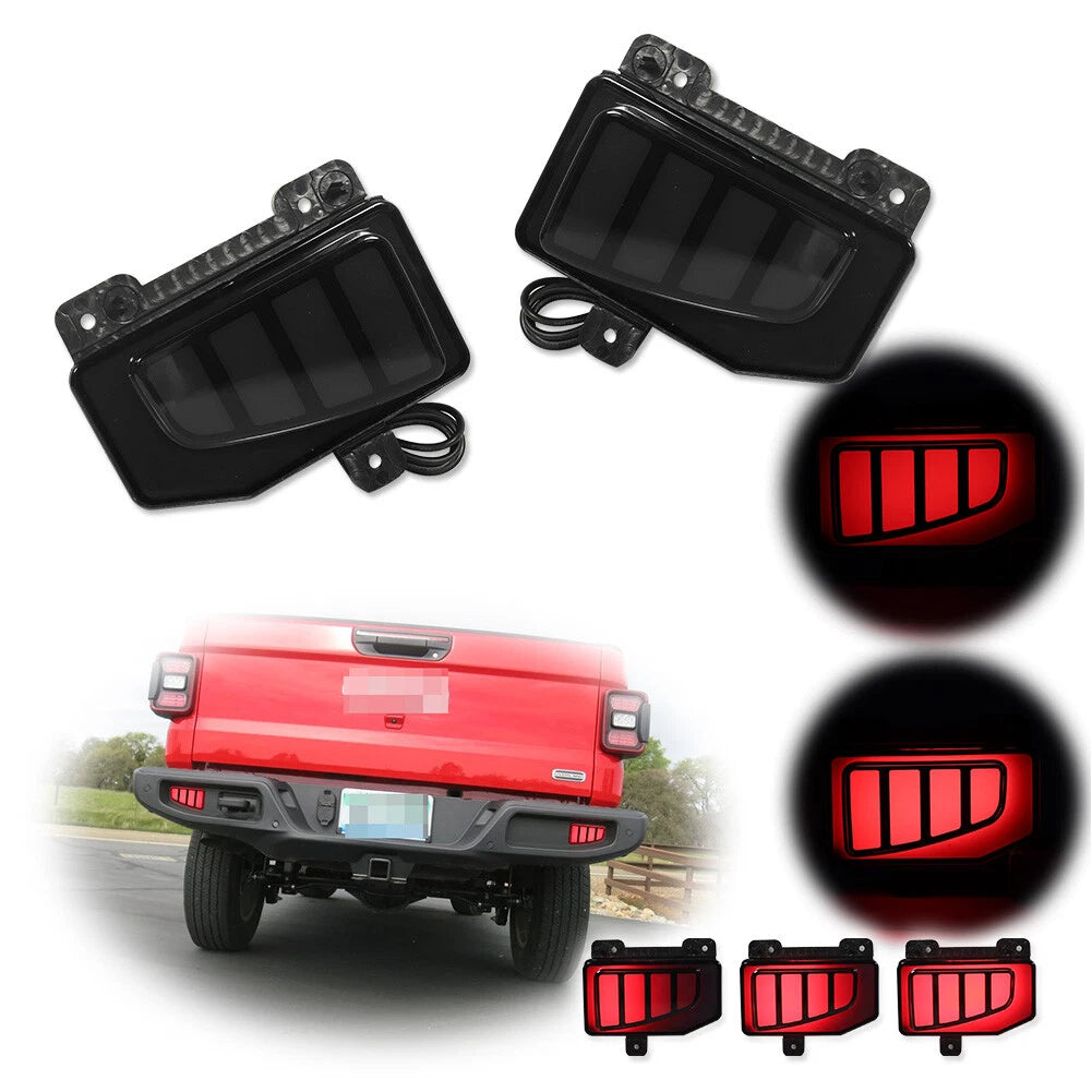 2X Smoke LED Tail Brake Lights for Jeep Gladiator (2019–Present)