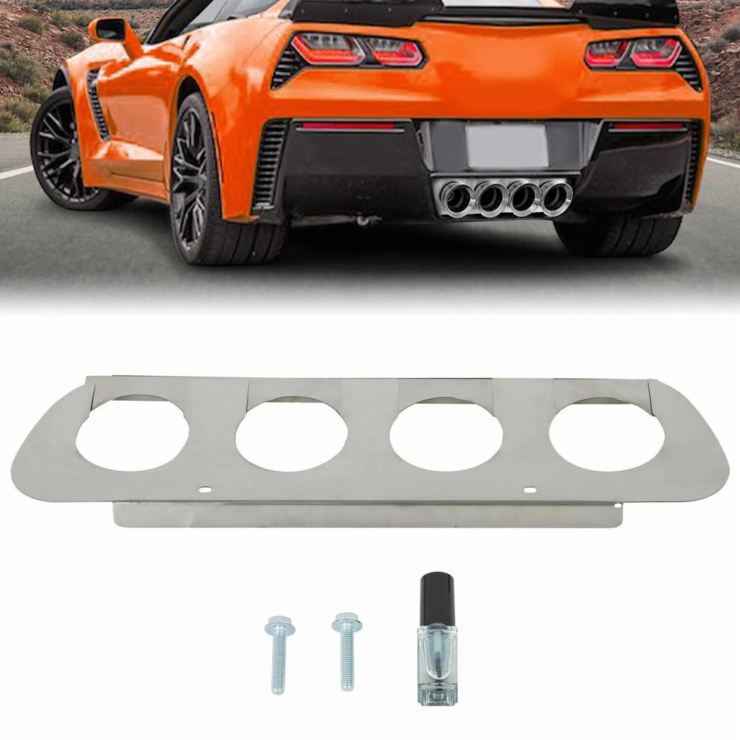 Stainless Steel Rear Lower Bumper Filler Panel for Corvette Z06 (2014–2019)