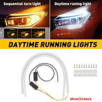 2X White 60cm LED Strip Daytime Running Light for Car