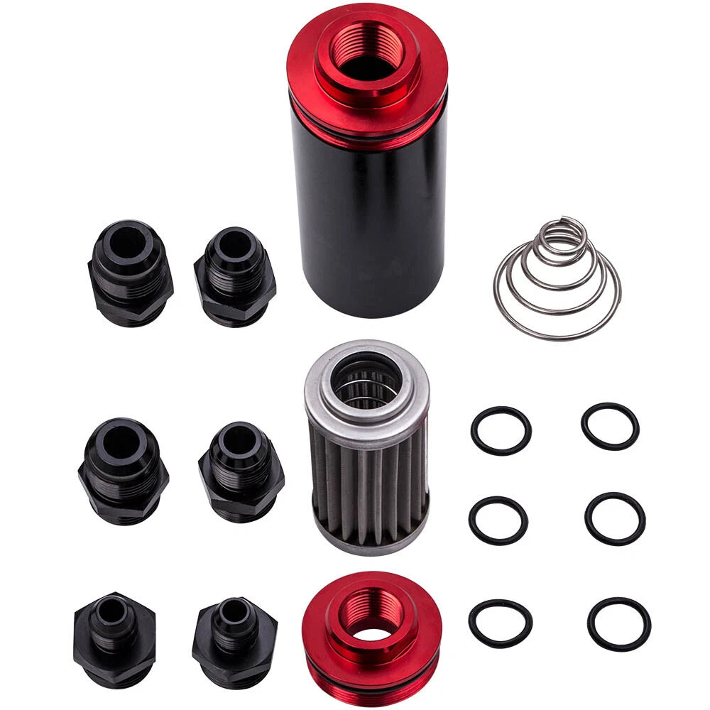 High Flow Inline Fuel Filter 100 Micron AN6 AN8 AN10 for Universal