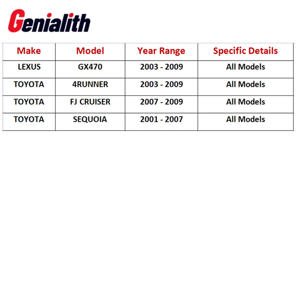 Rear Disc Brake Rotors & Ceramic Brake Pads Kit for Toyota 4Runner Sequoia (2010–2023)