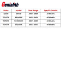 Rear Disc Brake Rotors & Ceramic Brake Pads Kit for Toyota 4Runner Sequoia (2010–2023)