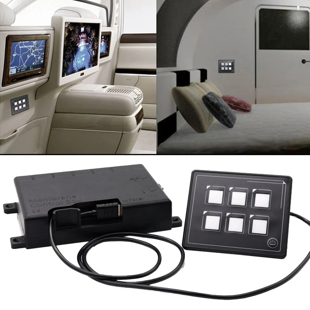 6 Gang LED Switch Panel with Control Box for Vehicle Applications