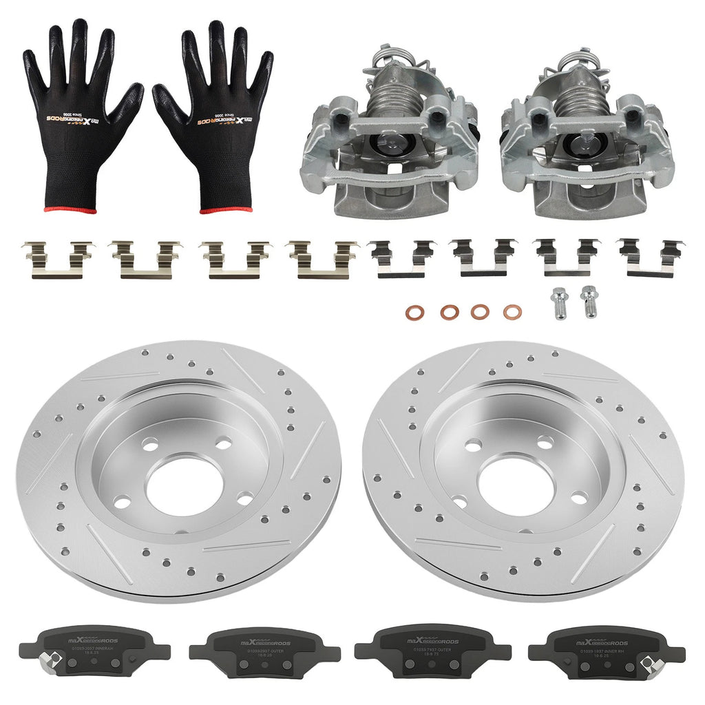 Rear Brake Rotors & Calipers w/Ceramic Pads for Pontiac Pursuit (2006) 18-B4893