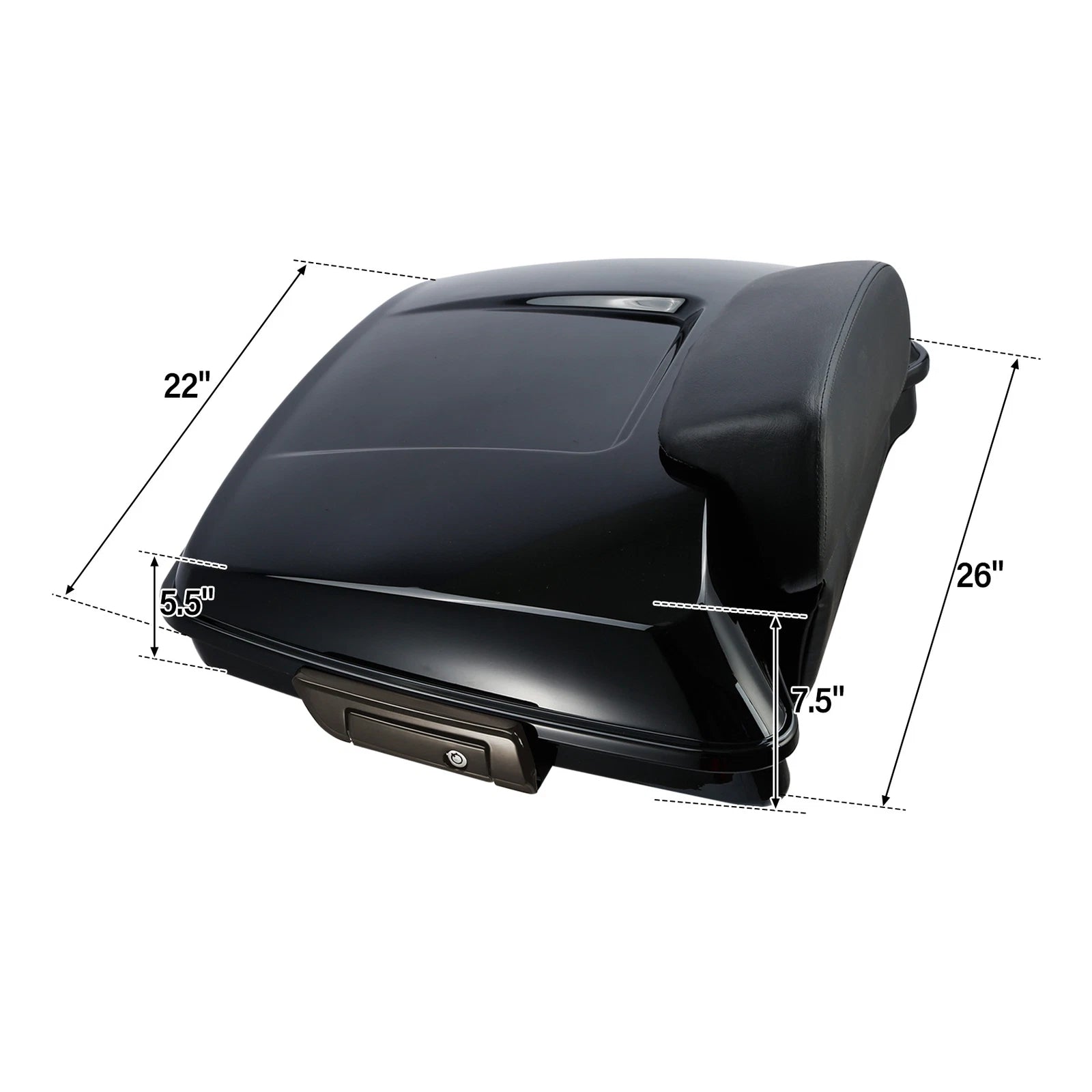 5.5'' Razor Trunk with Backrest Pad for Harley Touring Street Road Glide (2014–2026)