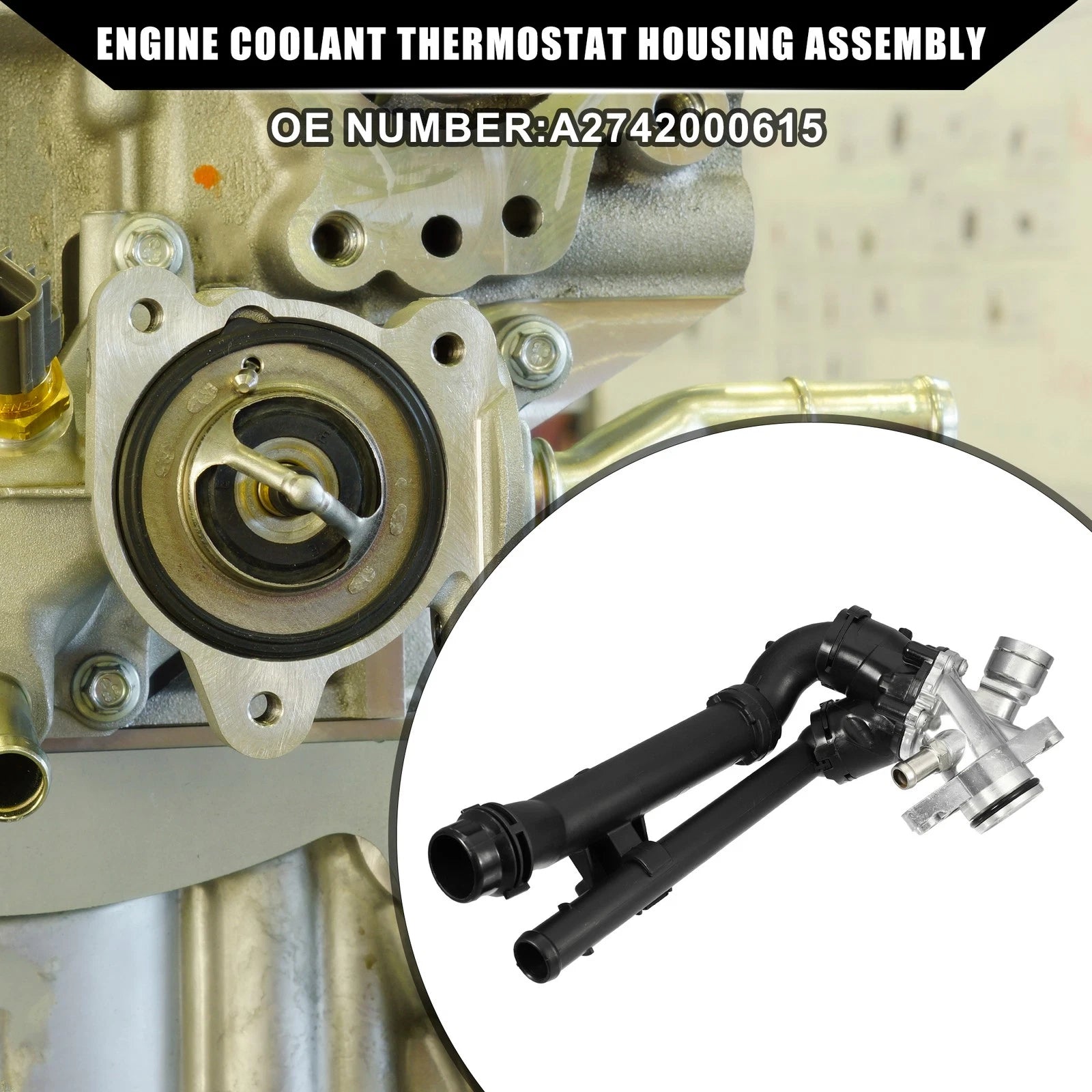 Engine Coolant Thermostat Housing Assembly for Mercedes-Benz CLA45 (2014–2019)